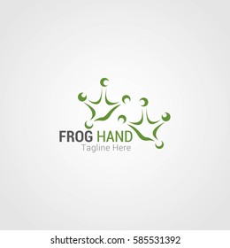 Frog Logo Design Template. Vector Illustration