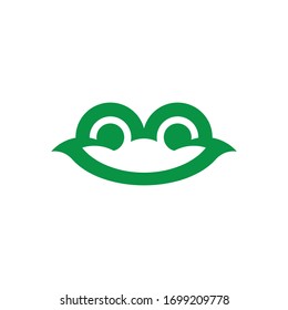 The frog logo design is unique, fun, flat, minimal, clean, simple, modern, natural, and creative. There is a hidden picture of two people swimming.