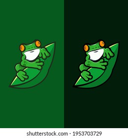 Ilustración vectorial del diseño del logotipo de la rana. icono de rana.