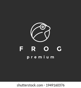 Frog Logo Design Vector Symbol Toad on black background