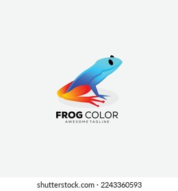 diseño de color de gradiente de logotipo de rana 
