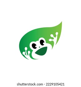 frog logo and leaf design