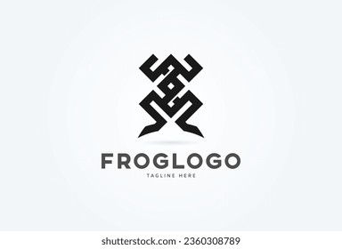 Frog logo. modern Frog logo. flat design logo template, vector illustration