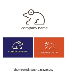 Logo de la rana ilustración de línea simple modelo de diseño vectorial