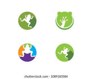 Frog Logo Template vector illustration