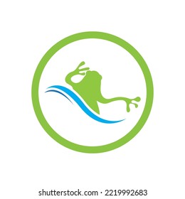 Frog Logo Template vector illustration design