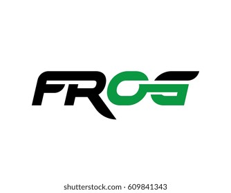 frog logo. text letter logotype