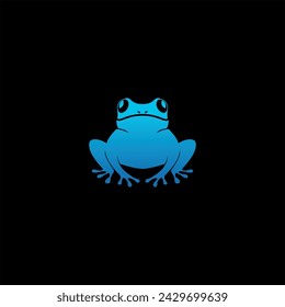 Frog logo vector design, Frog Silhouette logo animal, Frog logo illustration