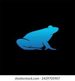 Frog logo vector design, Frog Silhouette logo animal