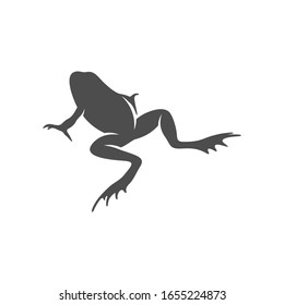 Frog logo vector design template, Silhouette Frog logo animal, Illustration