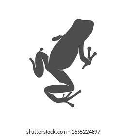 Frog logo vector design template, Silhouette Frog logo animal, Illustration