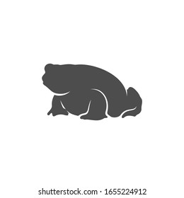 Frog logo vector design template, Silhouette Frog logo animal, Illustration