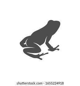 Frog logo vector design template, Silhouette Frog logo animal, Illustration
