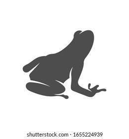 Frog logo vector design template, Silhouette Frog logo animal, Illustration
