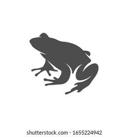 Frog logo vector design template, Silhouette Frog logo animal, Illustration