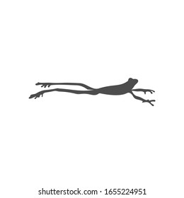 Frog logo vector design template, Silhouette Frog logo animal, Illustration