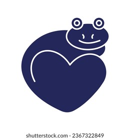 Frog Love Animal Glyph Filled Style Icon