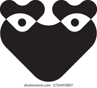 Frog Love Heart Vektorgrafik für romantische Home Decor Illustration und Valentine Garden Design-Vorlage.