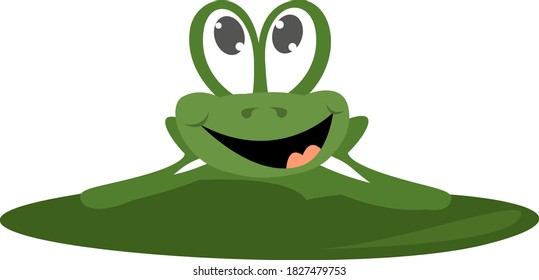 Frog in love, illustration, vector on white background