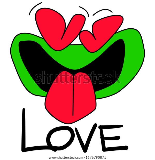 Grenouille Amoureuse De La Bouche Ouverte Image Vectorielle De Stock Libre De Droits
