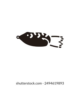 Frog lure icon. Flat silhouette version.