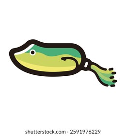 Frog lure illustration icon.Simple vector outline, clipart for graphic design.