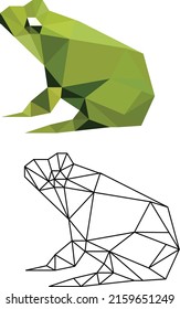 frog made of triangles geometric logo