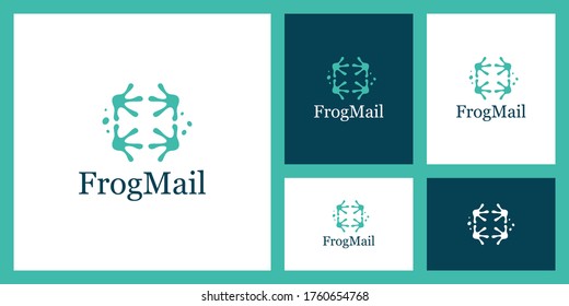  frog and mail logo unique graphic design