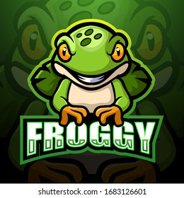 Frog mascot esport logo design