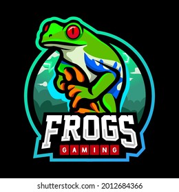 Frog mascot. esport logo design