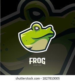 Frog mascot esport logo design.Frog emblem design for esports team. Vector illustration