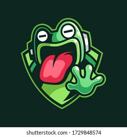 Frog mascot gaming logo design