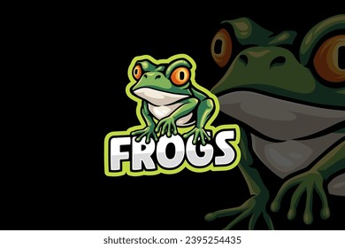 frog mascot logo design with amphibian animal wild frog for esports gaming team 