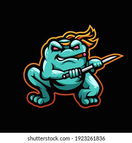 Frog mascot logo design vector with modern illustration concept style for badge, emblem and t shirt printing