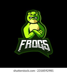Frog mascot logo design vector with modern illustration concept style for sport and gaming