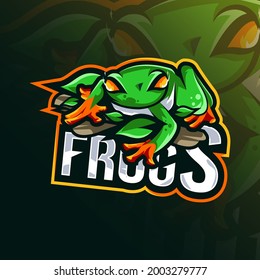 Frog Mascot Logo Template Design