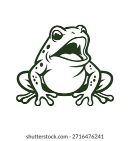 frog mascot logo vector design template modern style