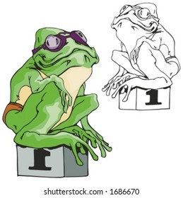 Frog Mascot for sport teams. Great for t-shirt designs, school mascot logo and any other design work. Ready for vinyl cutting.