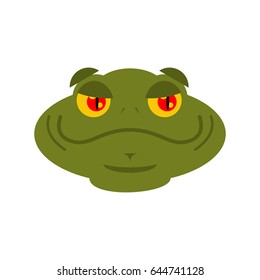 Frog merry emoji. toad Avatar Good amphibious. Emotion Reptile Face