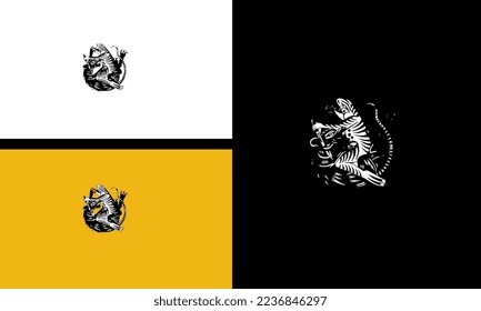 frog and mouse vector outline design