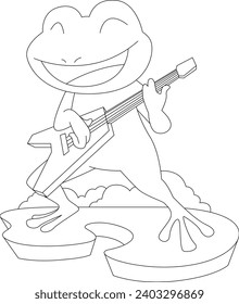 Frog Musician Guitar Music Animal Vector Graphic Art Illustration