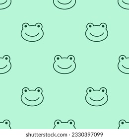 Frog muzzle. Toad character is in doodle style for designing baby clothes. Hand drawn seamless pattern with cartoon bear. Bohemian nursery print. Kids design texture for pajamas. Vector illustration