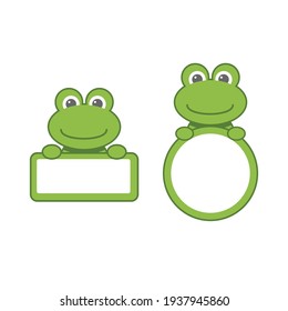 Frog Name And Photo Frame Vector Illustration