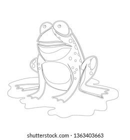 frog nature black-white