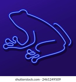 frog neon sign, modern glowing banner design, colorful modern design trend. Vector illustration.