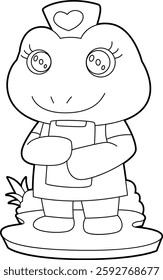 Frog Nurse Note Animal Vector Graphic Art Illustration