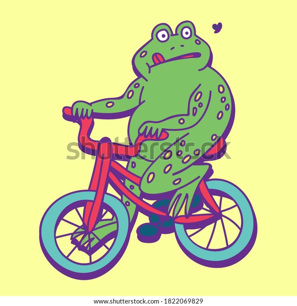 frog vector bicycle