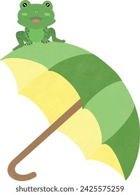 Rana en el paraguas verde	

