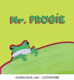Frog on a leaf, amphibian animals, wild life, forest life, natural, green, poster 
