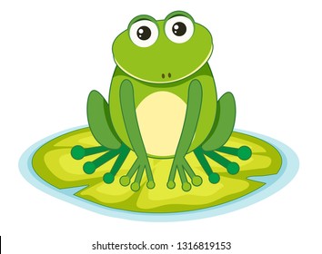 Frog On A Lilypad Illustration